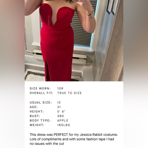 NWT Red Aidan by Aidan Mattox Deep V Sweetheart Strapless Gown Dress - Picture 6 of 13